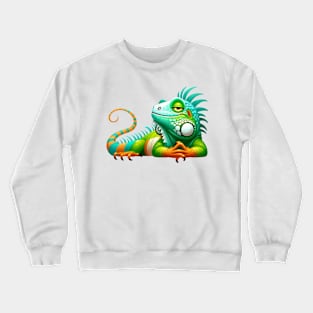 Sassy Iguana Illustration Crewneck Sweatshirt